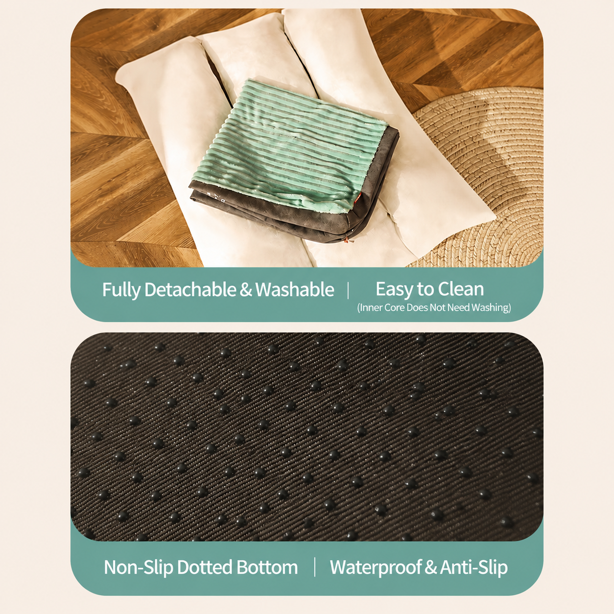 Luxuriously Soft and Thick Pet Sleeping Mat, Removable Washable Cover with Waterproof Non-Slip Base — image 4