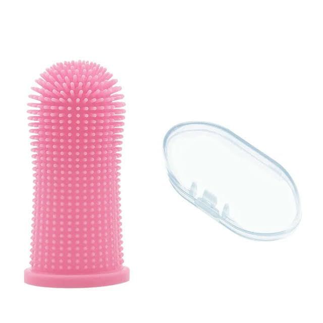 Pet Silicone Toothbrush Pet Oral Cleaning Dog Finger Toothbrush Preventing Calculus Bad Breath Care 2 pes — image 5