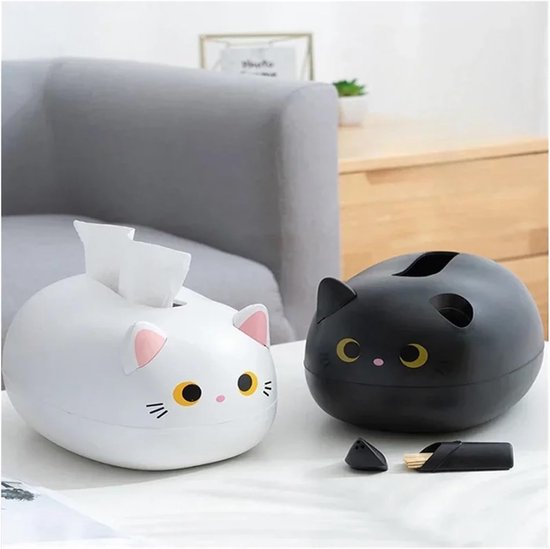 Tissue Box - Tissue Box Organizer with Cat Print - Napkin Holder for the Living Room - Tissue Box for the Kitchen - Toilet Paper Holder for the Bathroom — image 2