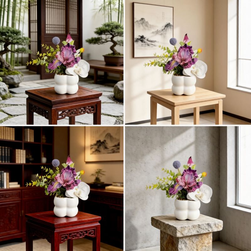 Simulated iris potted plant, floral artistry vibrant and colorful, pumpkin planter round and versatile, no maintenance ready to display upon opening, brightens โ image 6
