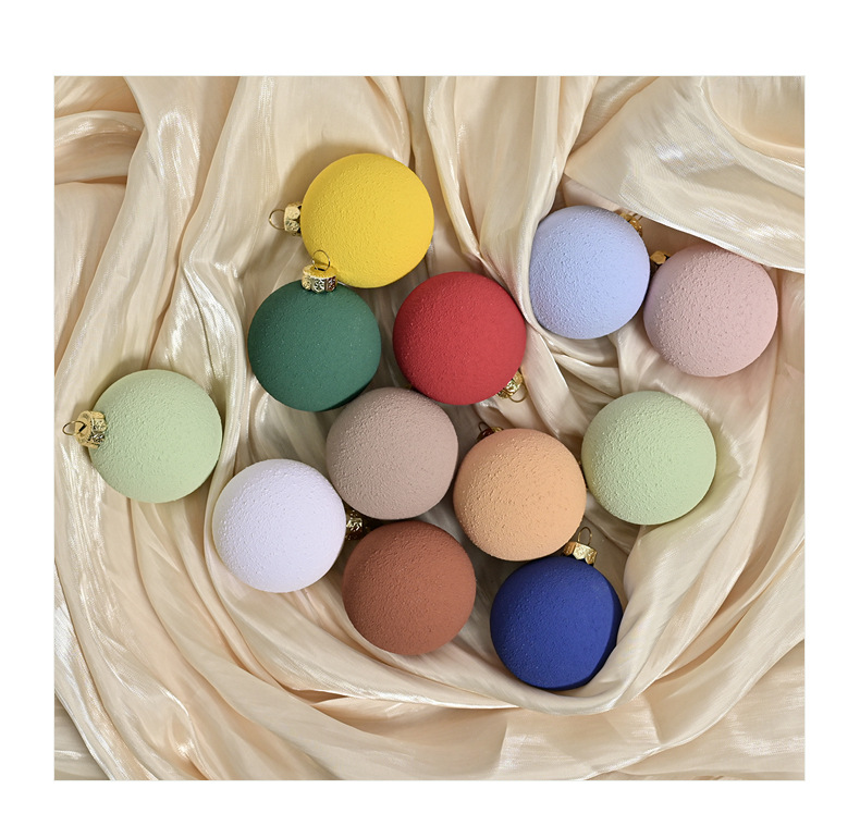 Set of 12 Matte Christmas Ornaments- Pastel Colored Shatterproof Baubles for Holiday Decor (6 cm) — image 3