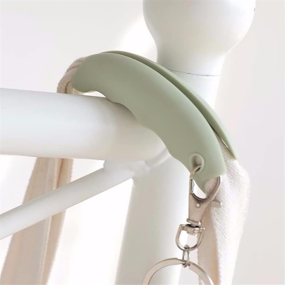 3-Piece Shopping Bag Handles Set - Blue Green Pink - Soft Padded Silicone Grips with Keyhole - Anti-Slip Comfortable Kitchen Gadget for Easy Shopping — image 5