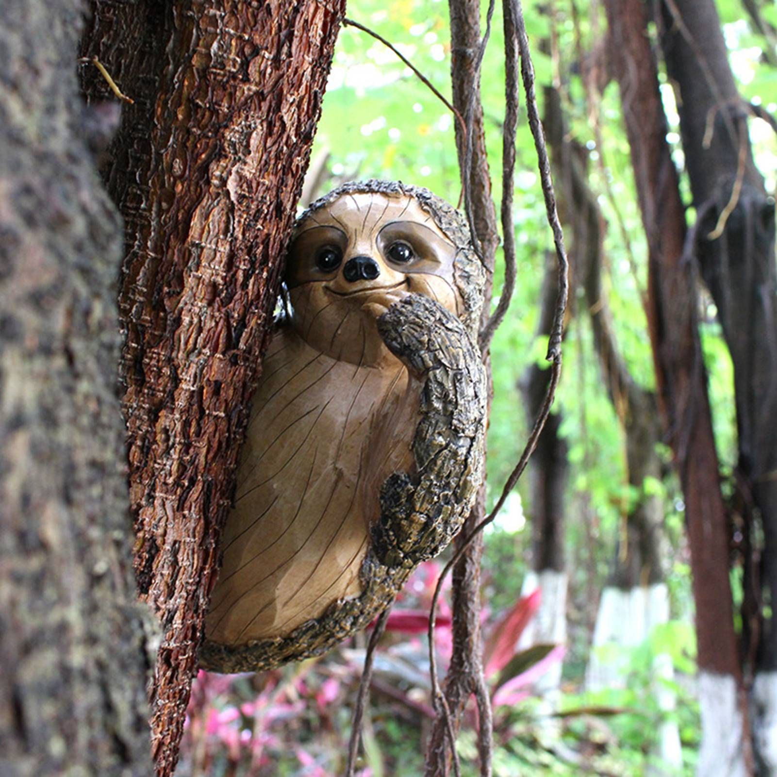 Garden Peeker Sloth Sculptures Lovely Innovative Simulation Resin Waterproof Lasting Tree Hugger Peeker Statue โ image 6