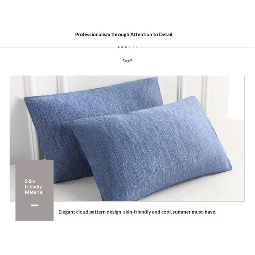 2pcs Ice silk cool pillowcase, home hotel student dormitory pillow core protective cover, simple cloud pattern elegant pillowcase(48*74cm) — image 3
