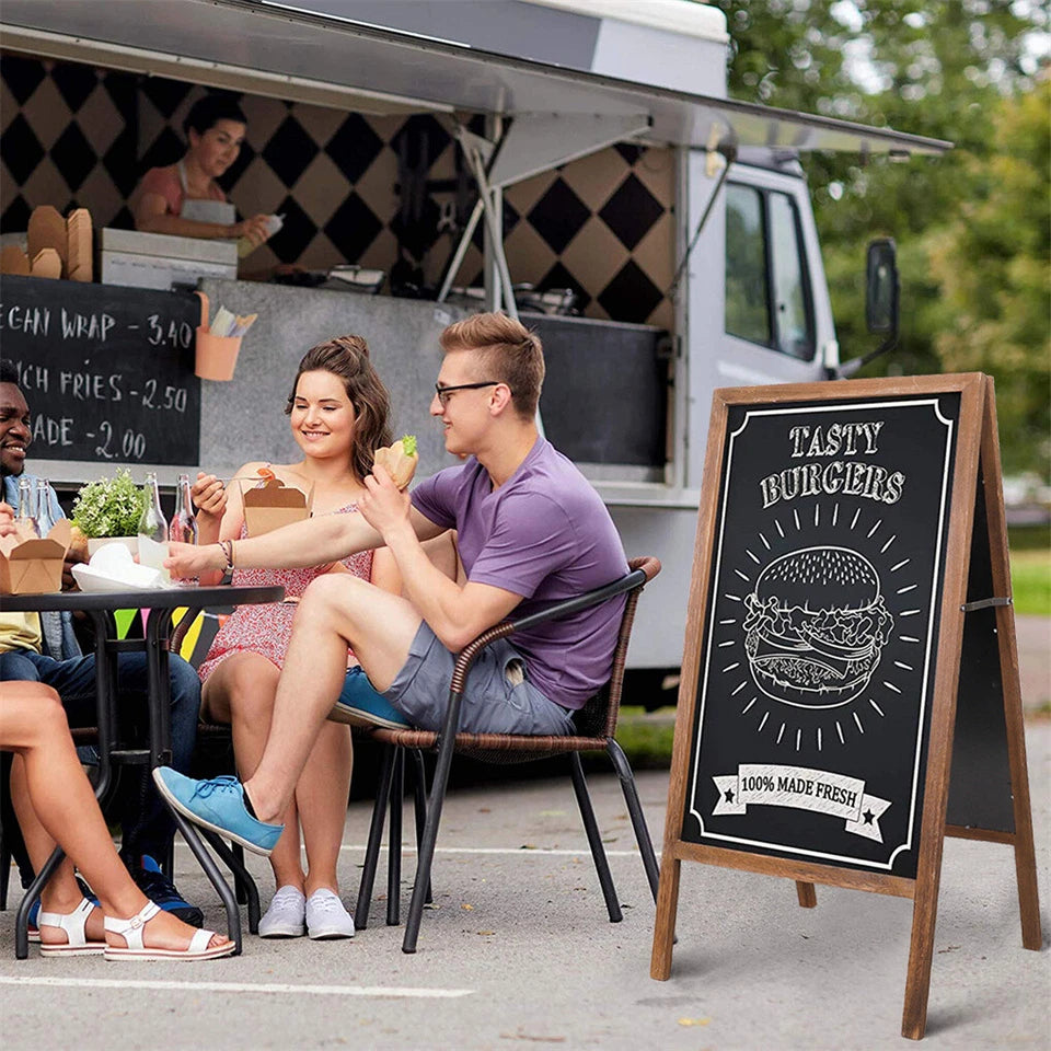 P&P Rustic Wooden Double-Sided Chalkboard Sign for Indoor & Outdoor Use โ image 2