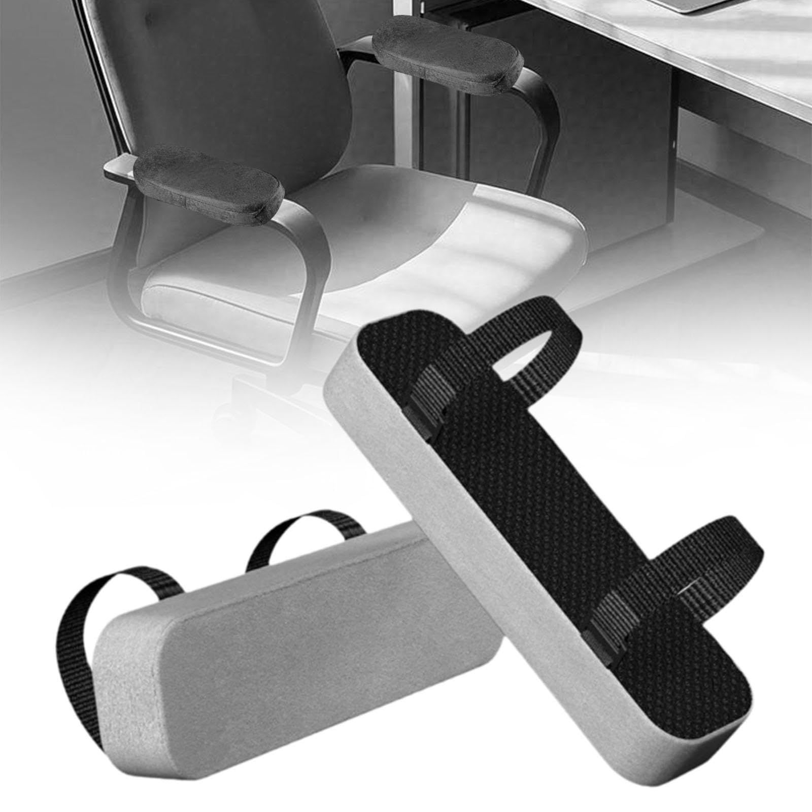 Chair Armrest Pads (2 Pack),Office Chair Arm Rest Covers Comfy Computer Gaming Elbow Cushion Removable Washable Elbow Support Forearm Pressure Relief, Gray — image 4
