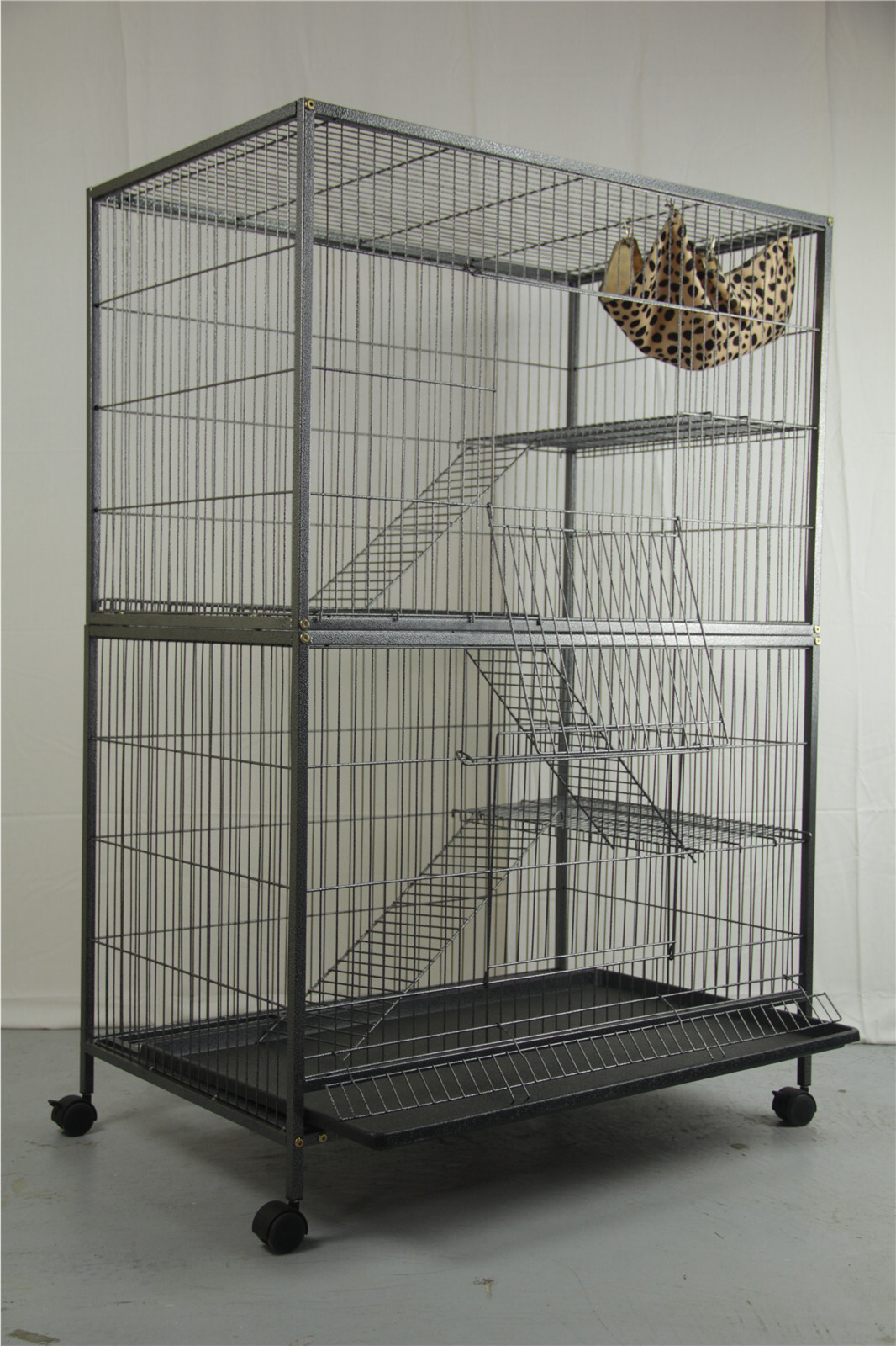 YES4PETS Pet 140cm 4 Level Bird Ferret Parrot Cage Aviary Cat Castor — image 3