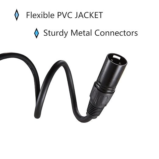 4 Pack 10ft 3 Pin DMX Cable, XLR Male to Female Signal Wire 110 Ohms for Stage Lighting & DJ Lights, Black — image 4