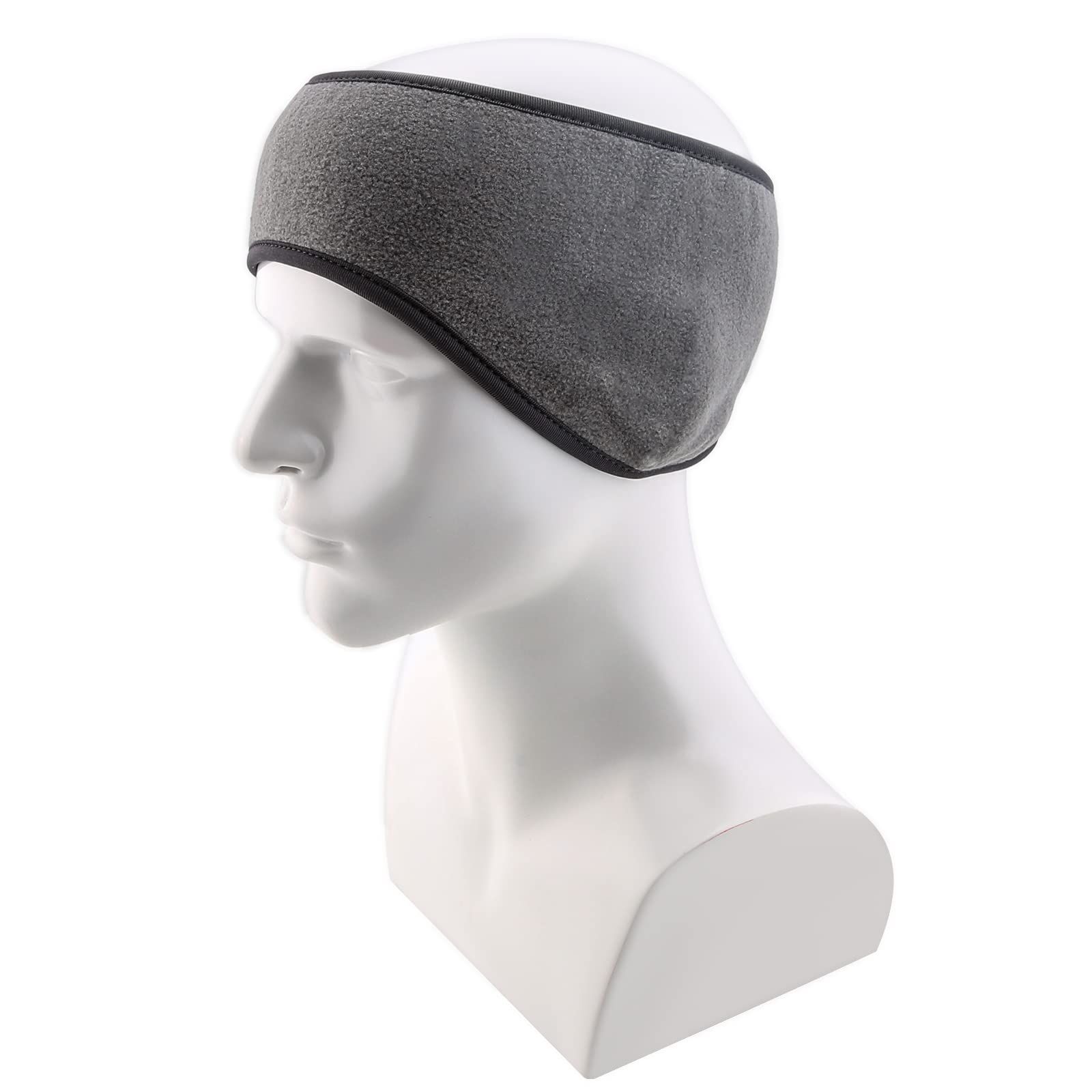 Winter Sports Headband Ear Muffs for Running, Men, Women Polar Fleece Ear Warmer Headband, (Grey) — image 5