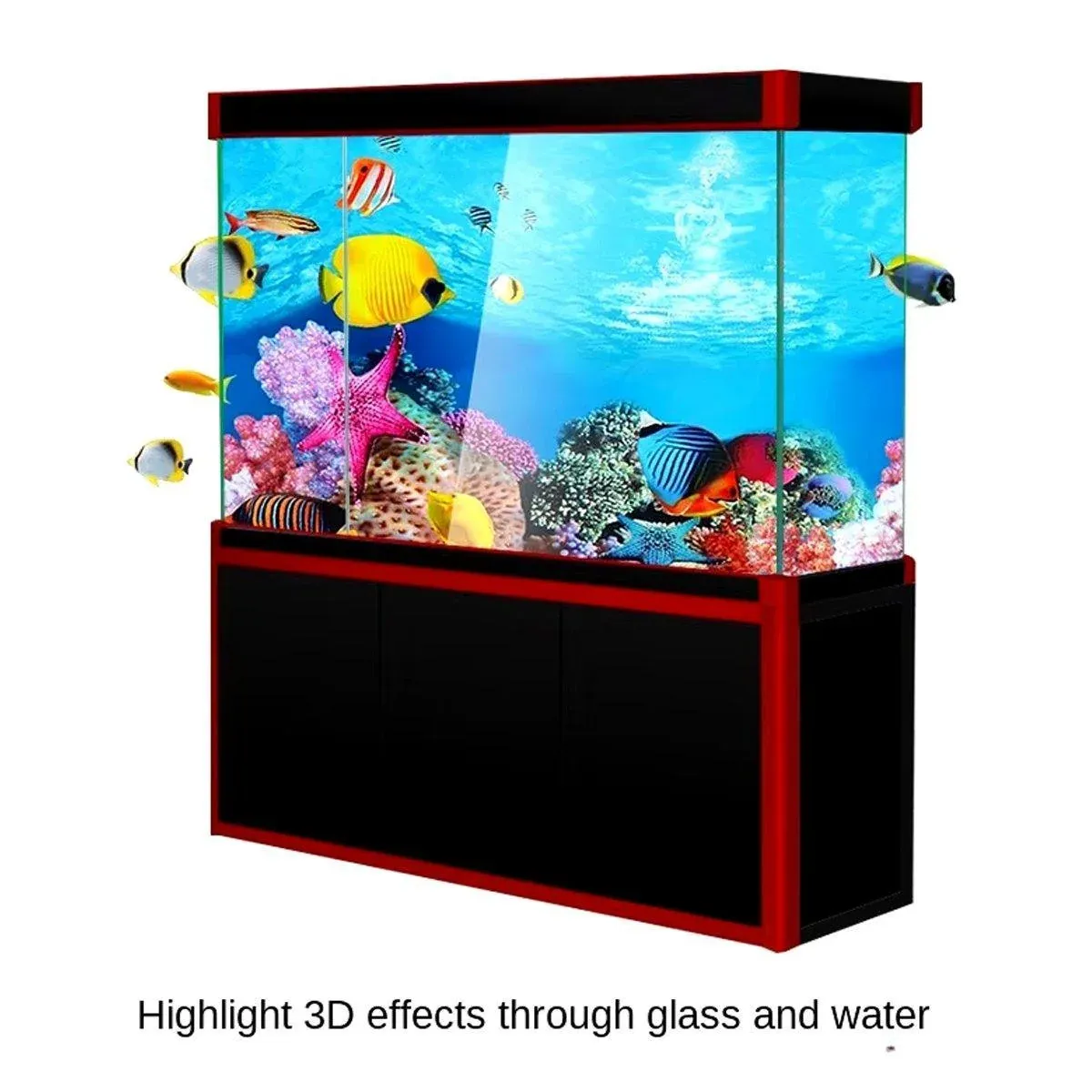 Aquarium Background Fish Tank Wallpaper Double Sided Decoration Sticker Paper - H-50cmx82cm β image 6