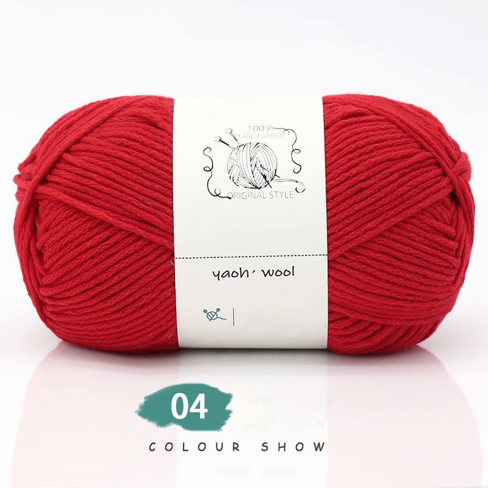 1 Pack 100 g Cotton Crochet Yarn, Soft Hand Knitting Yarn for Sweaters, Scarves, Cushions and DIY Crafts, bright red โ image 2