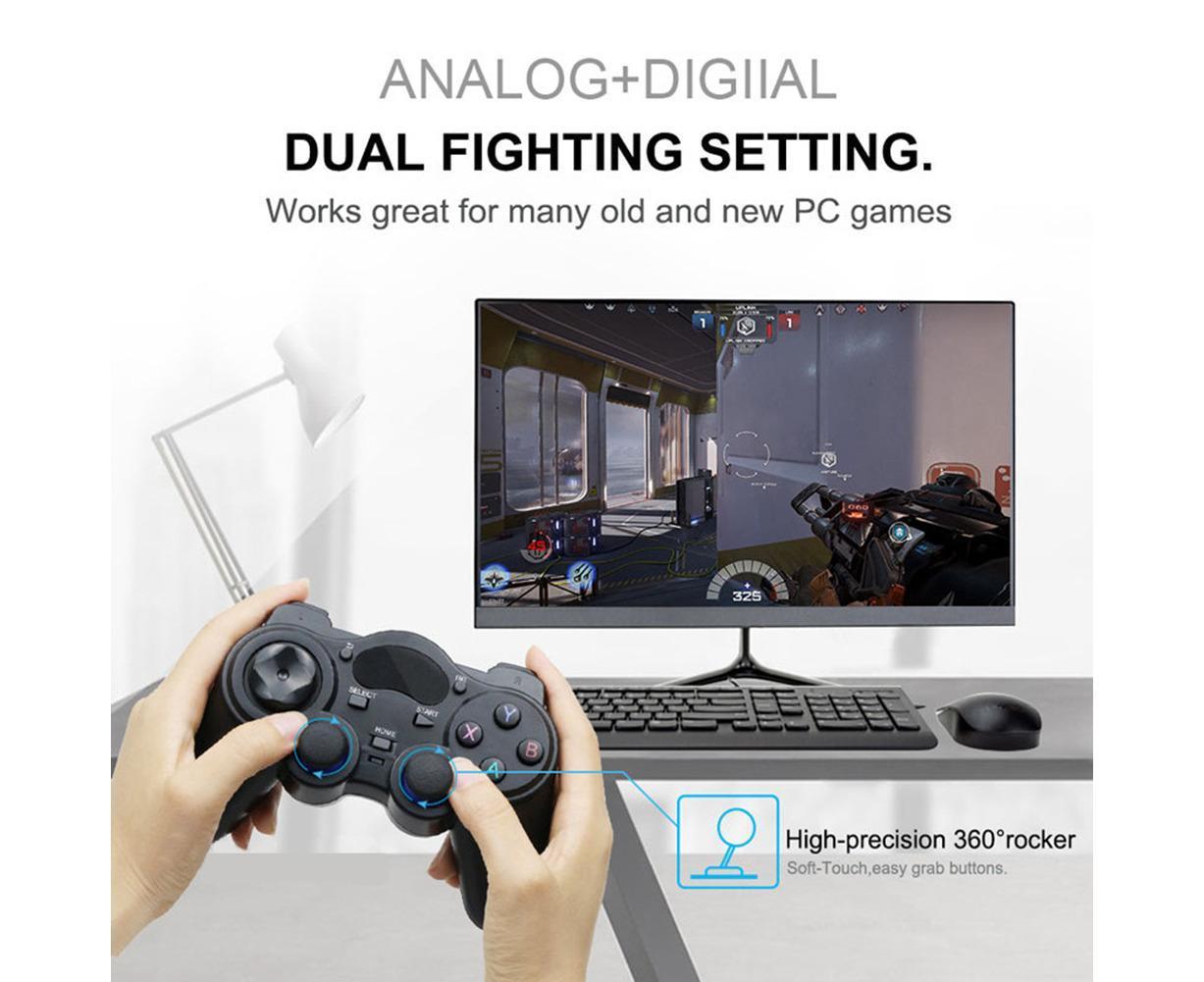 2.4G Wireless Gamepad with OTG Converter and Mobile Phone Holder for PS3 Phone Black — image 4