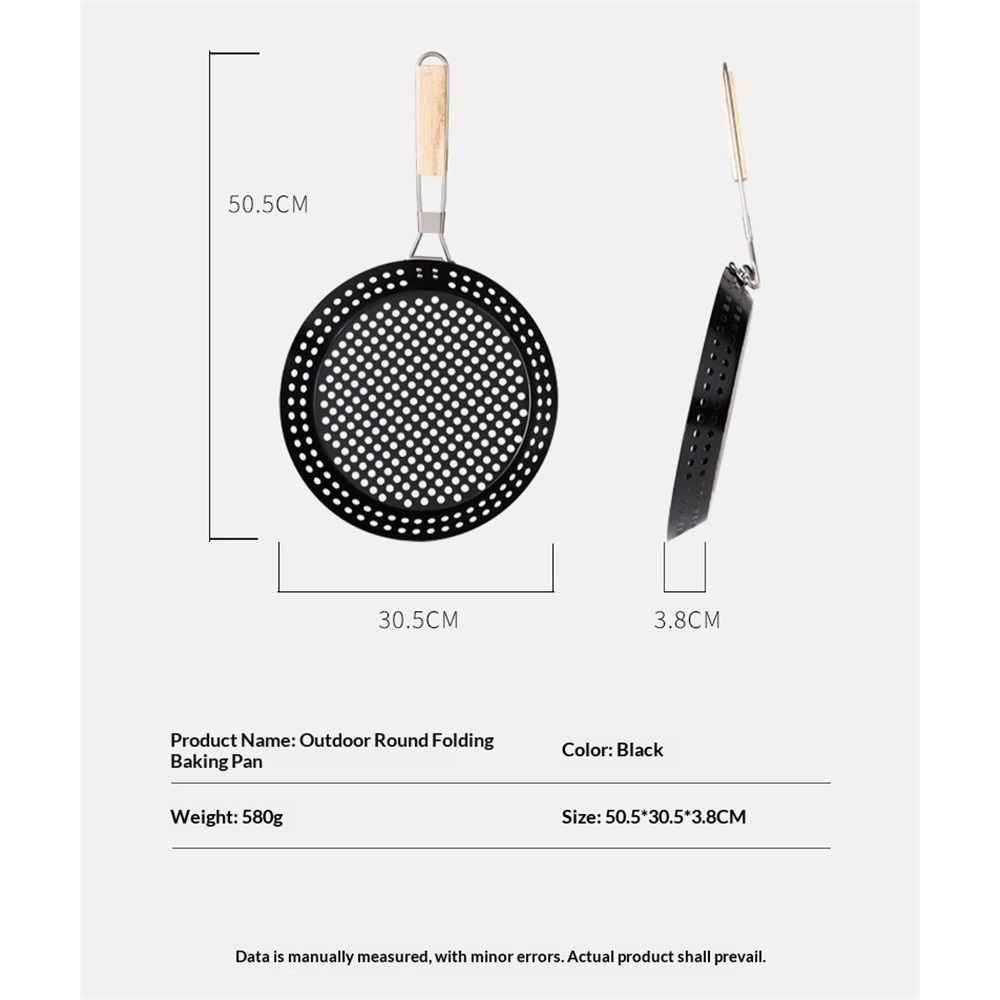 1 Piece BBQ Frying Pan with Holes, Non-stick BBQ Grill Pan, Stainless Steel Barbeque Woks, Grill Basket Vegetable with Handle | Vegetable Charring Pan for — image 4