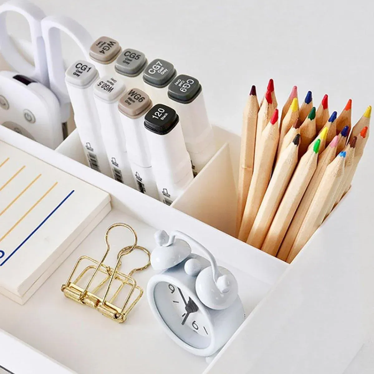 Large Capacity Pen Storage Box Desktop Organizer Multi-functional Stationery Box โ image 6
