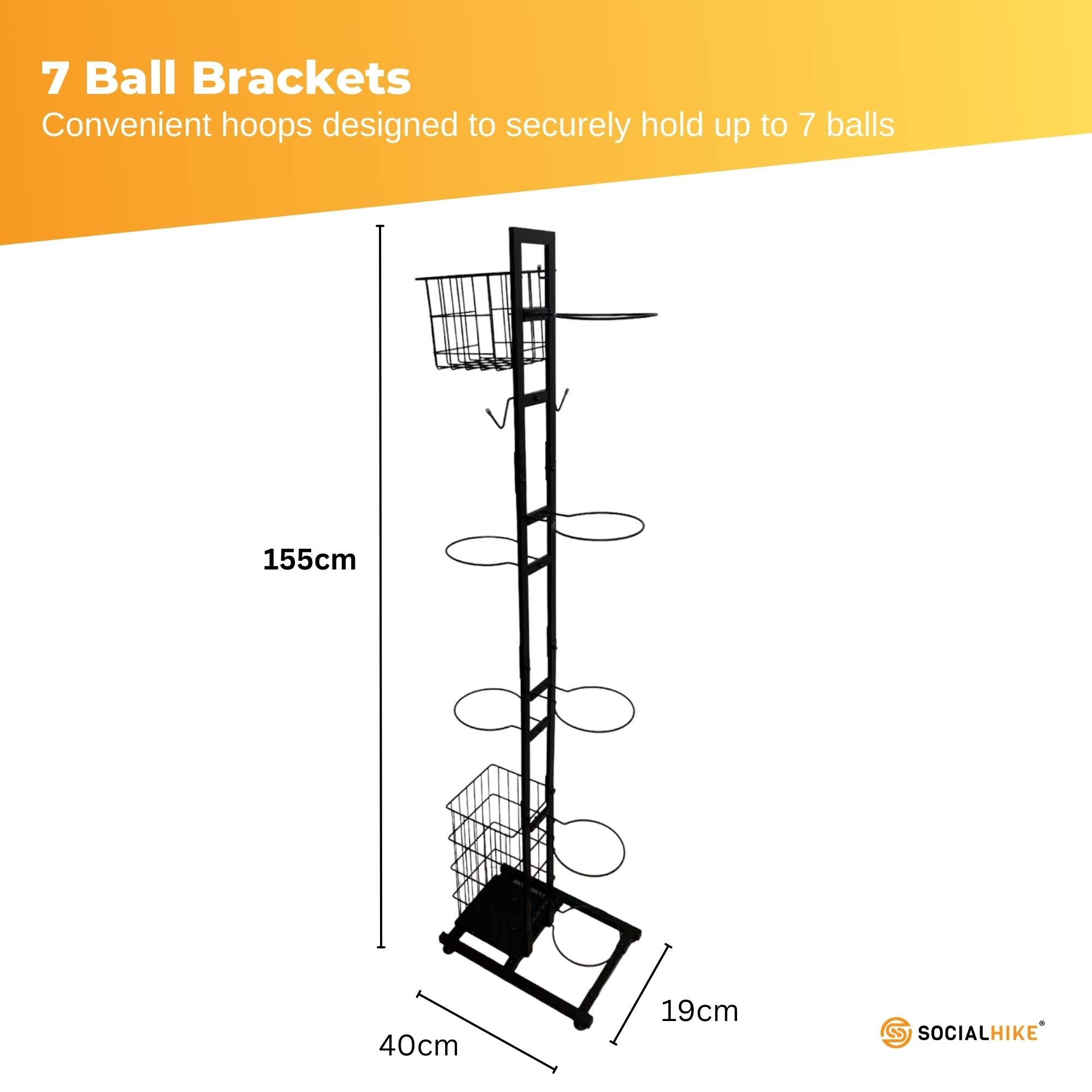 Sports Equipment Storage Rack - Vertical Ball Organiser Basketball Garage Stand — image 3