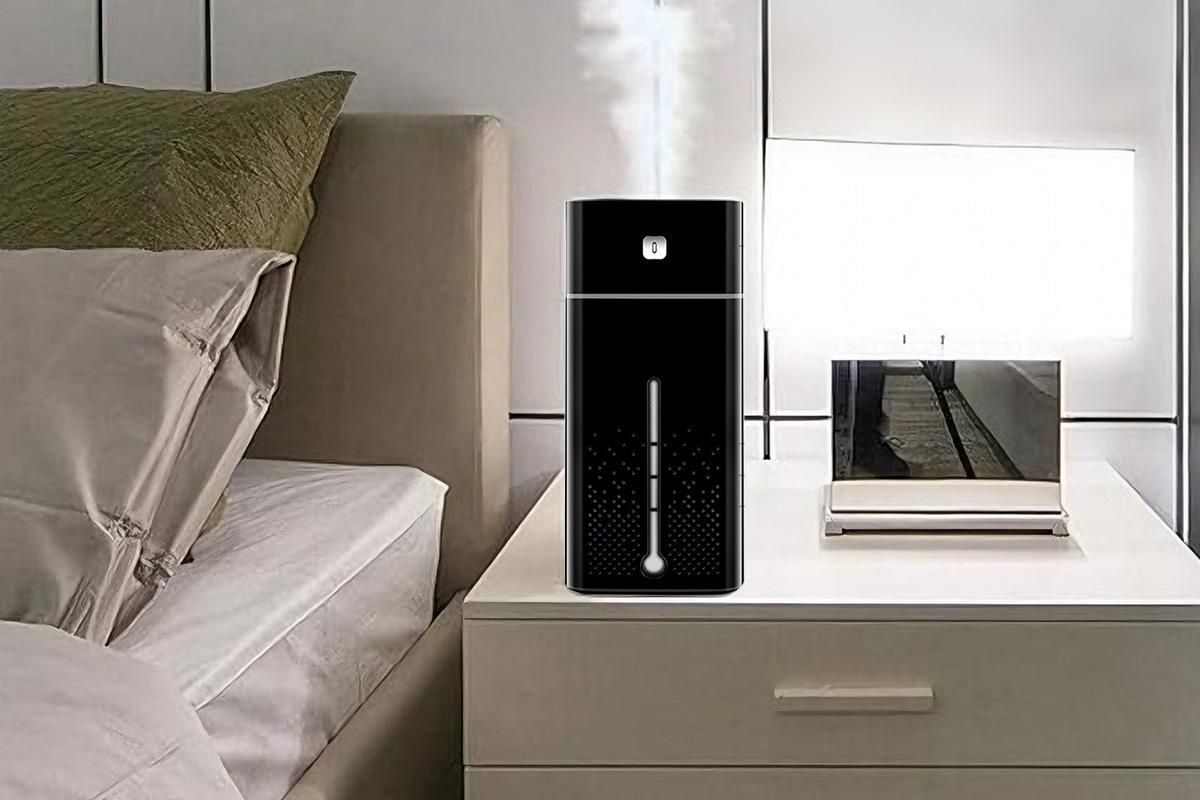 1L Ultrasonic Air Humidifier Cool Mist with 7 Color LED Light for Bedroom-Black — image 3