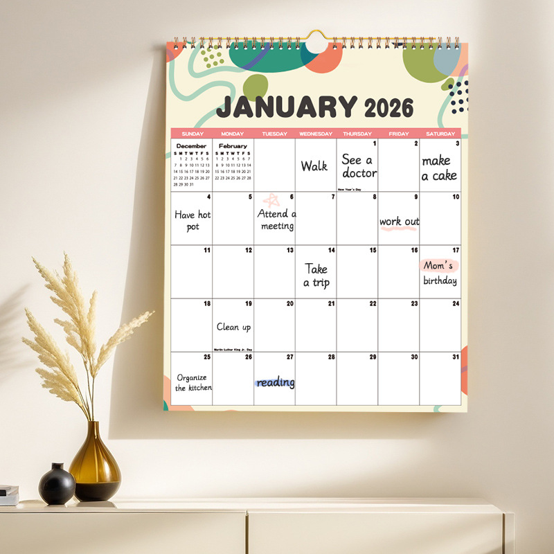 Calendar 2026 - Hangable 12 Months - Calendar - With wire-o-binding - Yearly calendar - Monthly planner - Wall calendar - 37 × 30cm — image 3