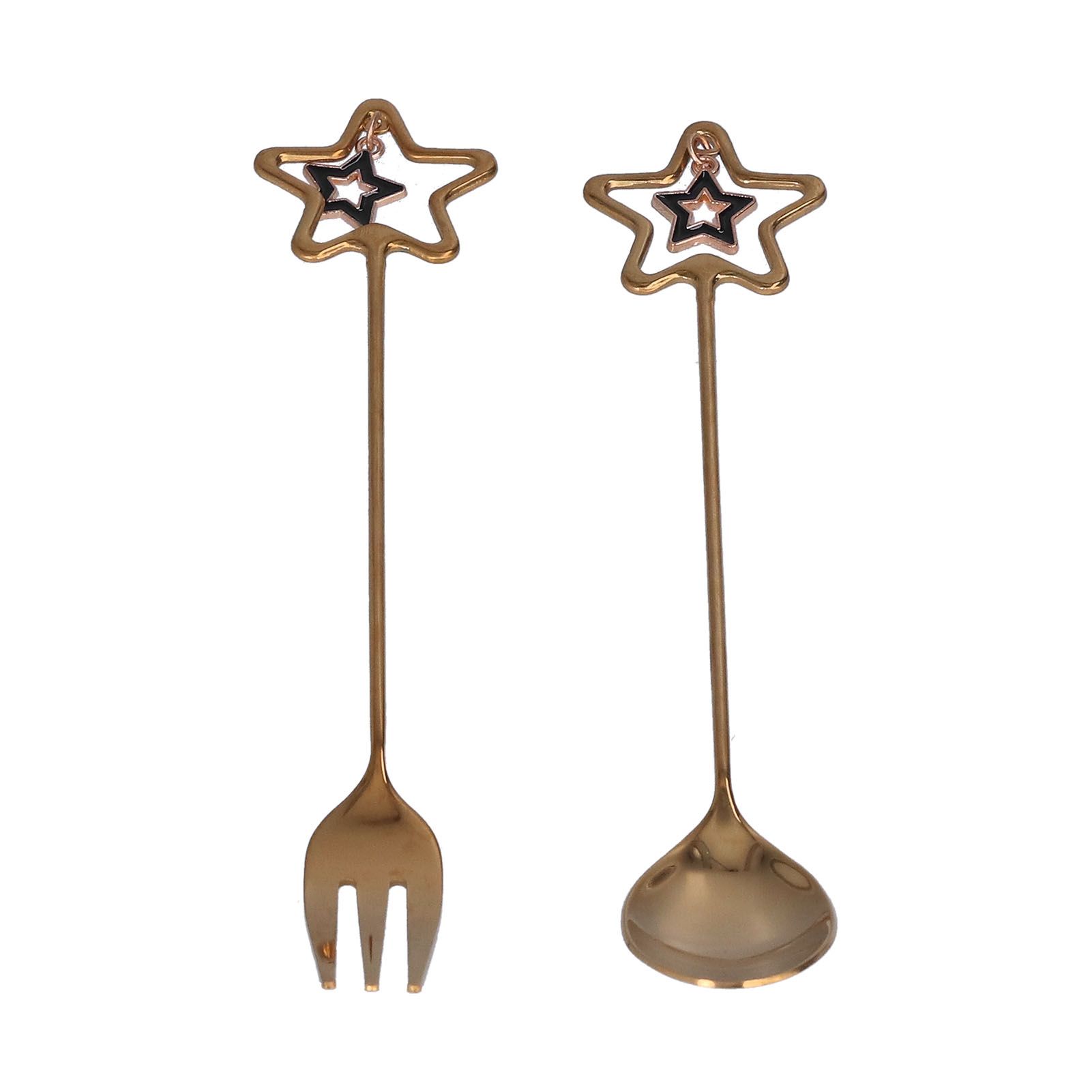 Innovative Pendant Spoon Multipurpose Stirring Dessert Fork for Wedding Kitchen HotelStar Shaped โ image 2