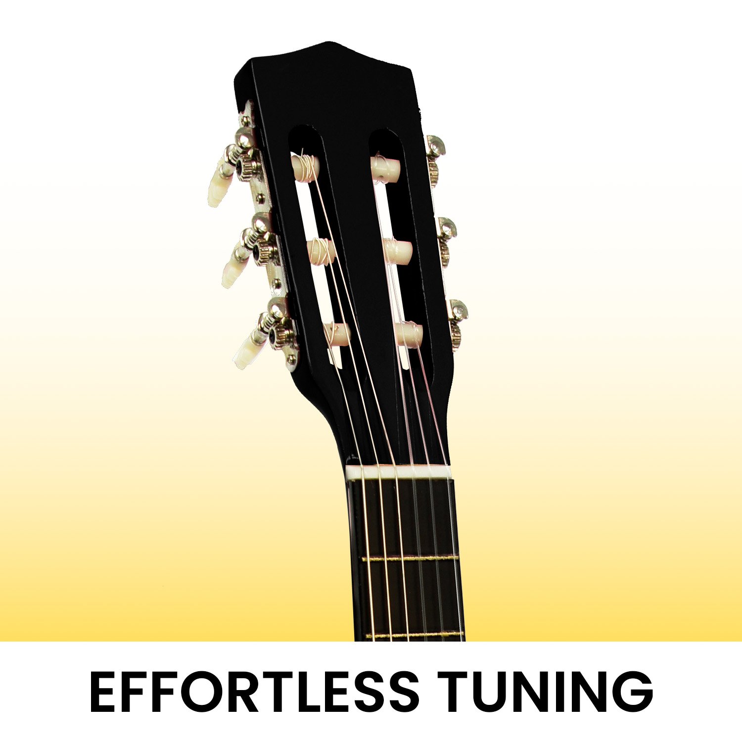 Karrera 34in Acoustic Children Wooden Guitar - Black — image 5
