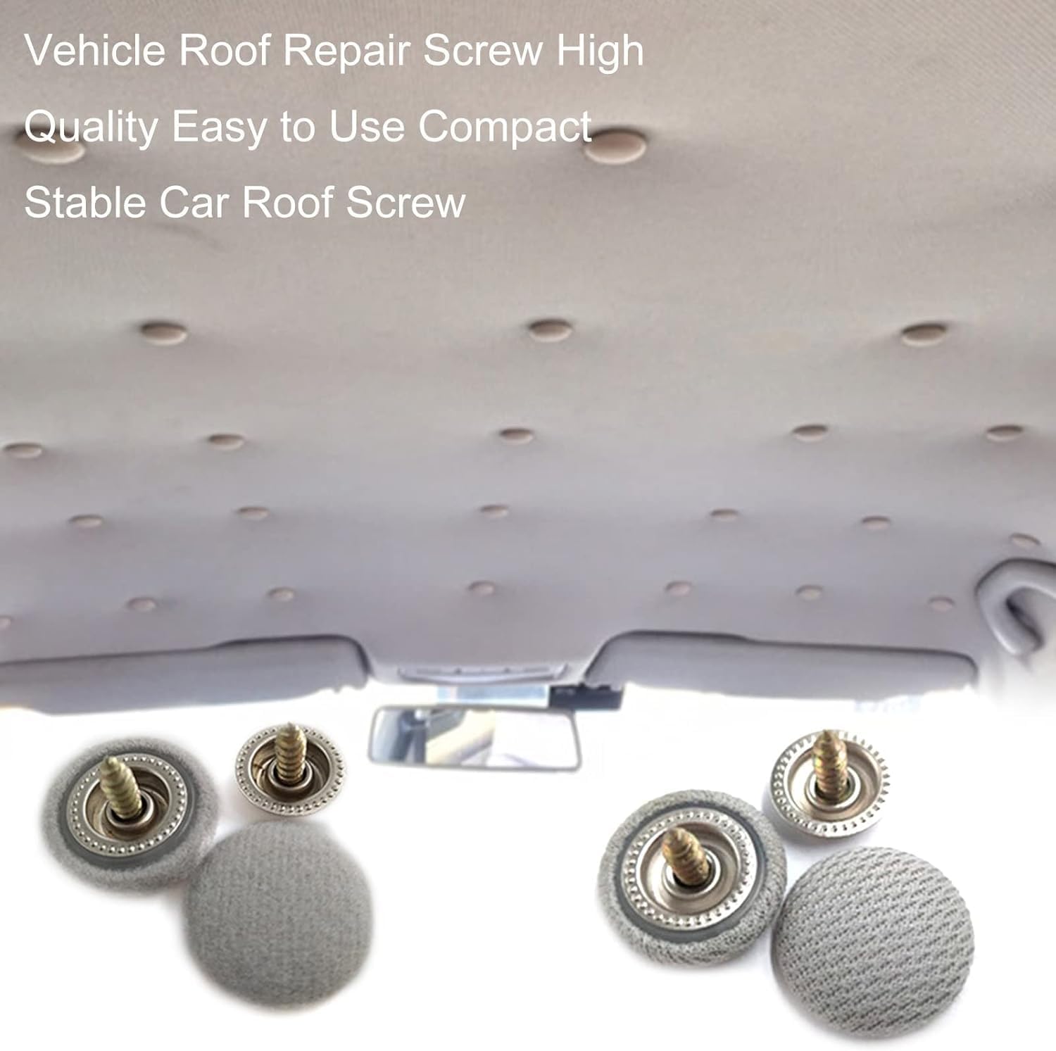 20Pcs Car Roof Repair Screw, Automotive Clips Auto Roof Snap Pins Retainer Practical Easy to Use Nylon Stable Car Roof Headliner Repair Kit Smooth — image 3