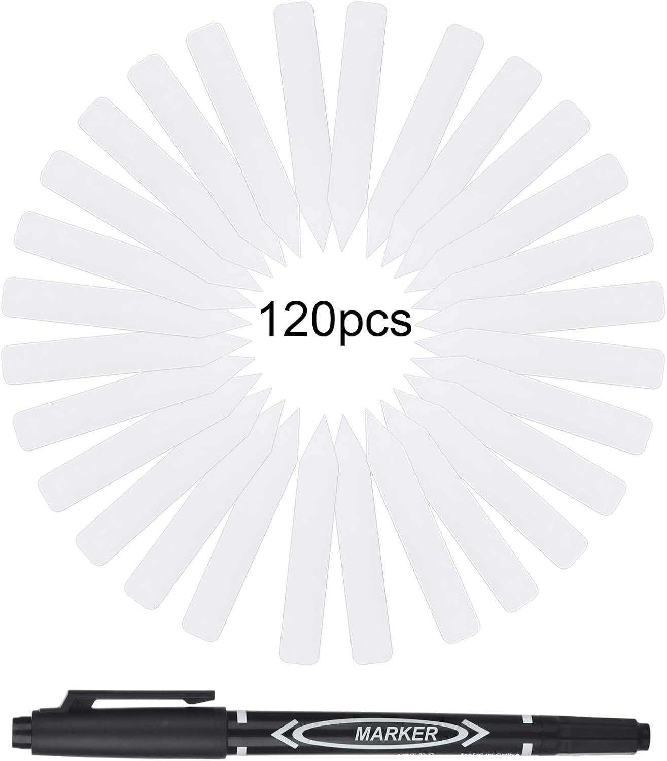 Plant Labels 120PCS, Outdoor Waterproo Garden Markers, Plastic Nursery Seed Plant Tags with Bonus a Permanent Marking Pen, Gardening Gits or Women Men… — image 4