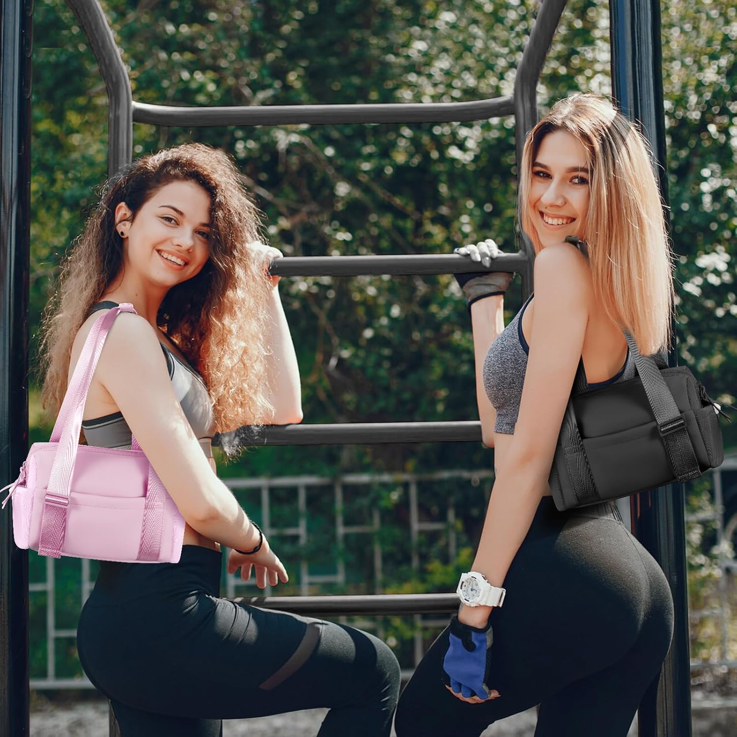 Mini Gym Bag for Women Girls Small Gym Tote Bag with Wet Compartment Waterproof Travel Duffle Bag Cute Workout Sport Bag — image 2