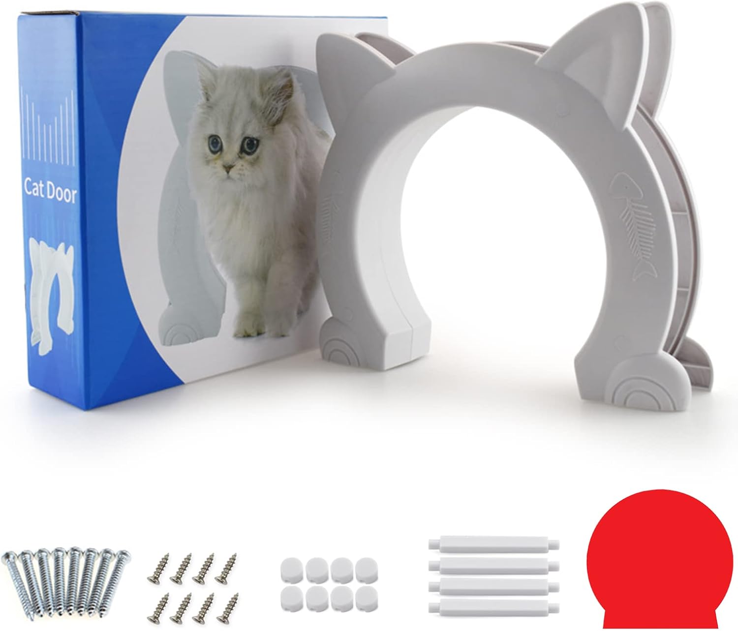 Large Cat Door Interior Door, XL Indoor Cat Door, Pet Doors for Cats, Kitties and Small Dogs (White) — image 2