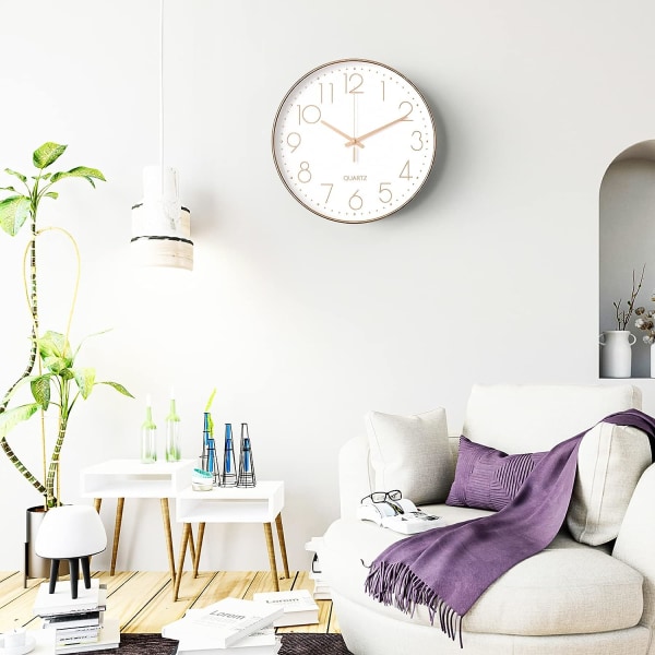 Minimalist Wall Clock (Silver), 30 cm (12 inches) Modern Silent Wall Clock, Silent Quartz Movement — image 2