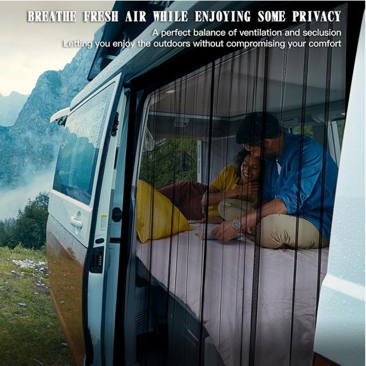 Van Bug Screen Magnetic Sliding Door Van Screen Mesh Curtains Easy to Install and Remove, Universal Fly Screen, 59"(H) x 43"(W) โ image 2