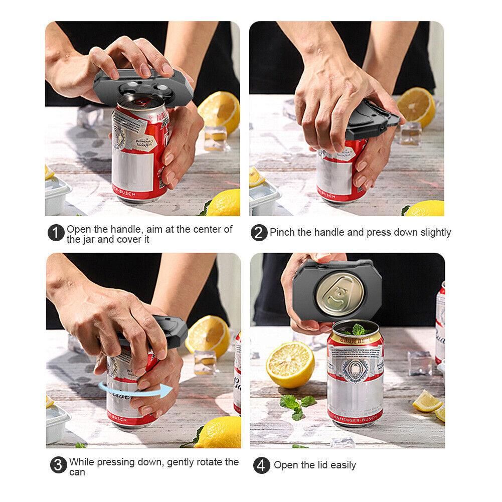 Topless Can Opener Manual Kitchen Tool for Beer Soda and Tin Bottles - Red โ image 5