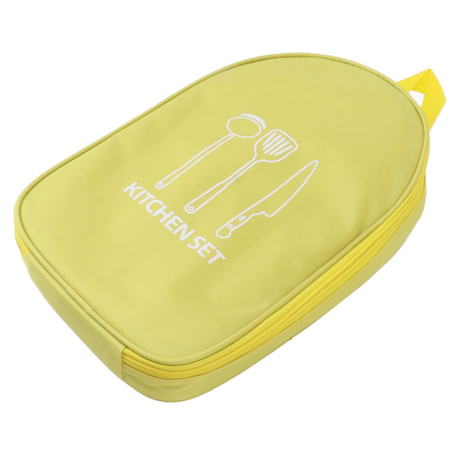 Camping Travel Cooking Utensils Bag Travel Cookware Pouch Bag with Handle for BBQ Camp Cookware Kitchen Kit Yellow โ image 4