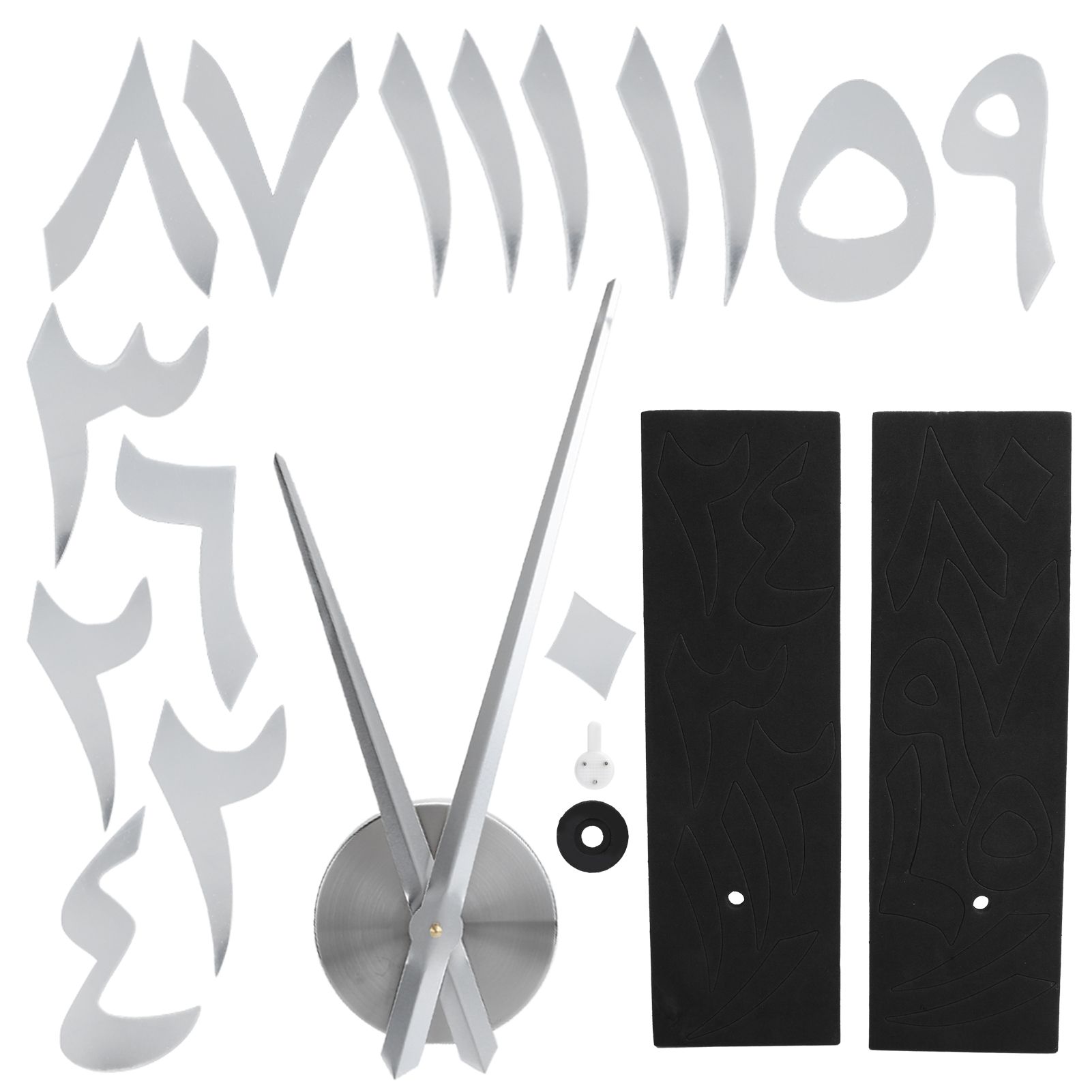 Wall Clock Innovative Modern Acrylic DIY Clock Set for Home Living Room DecorationSilver — image 2