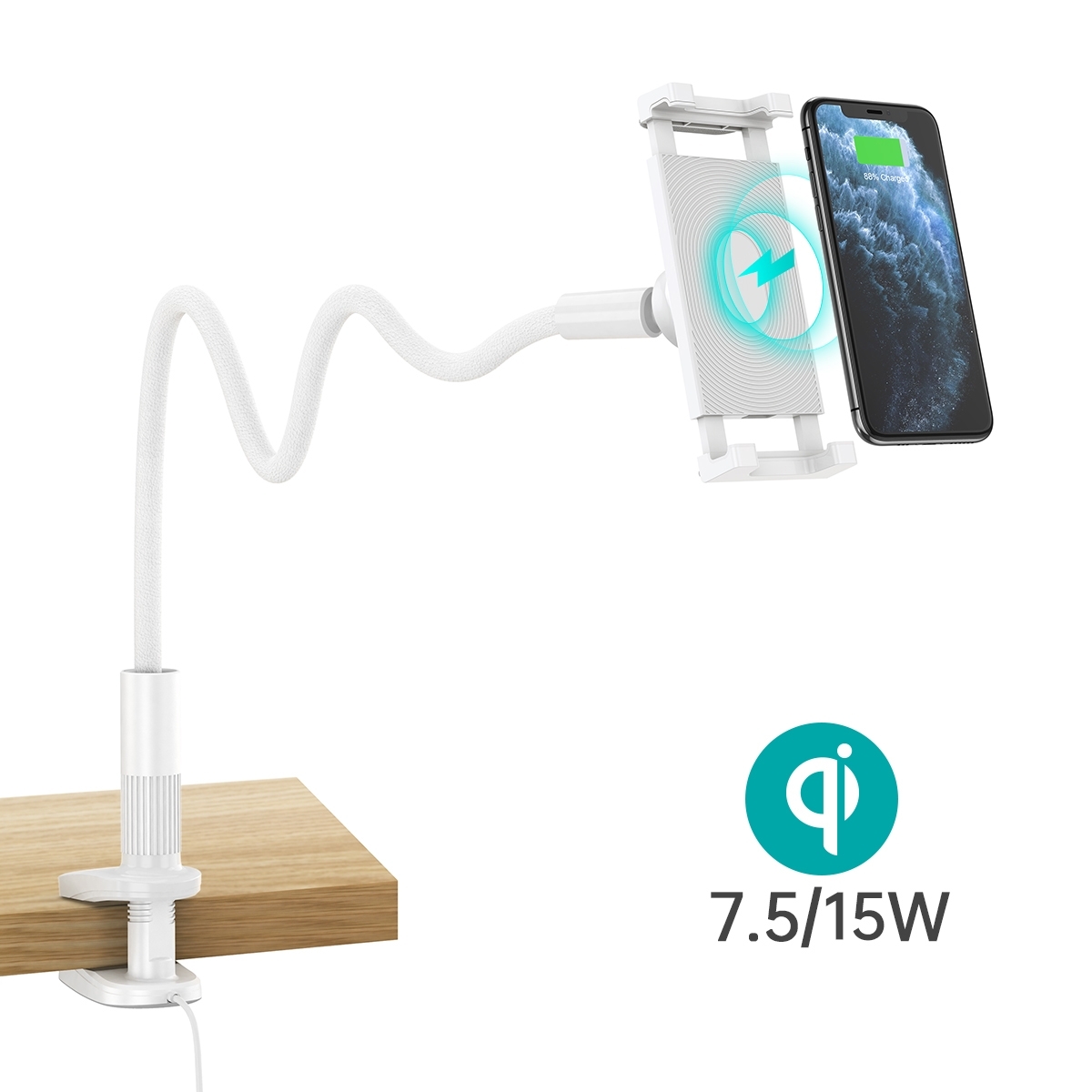 CHOETECH T584-F 2-in-1 15W Phone Mount with Fast Wireless Charger (for 4-7 inch) — image 2