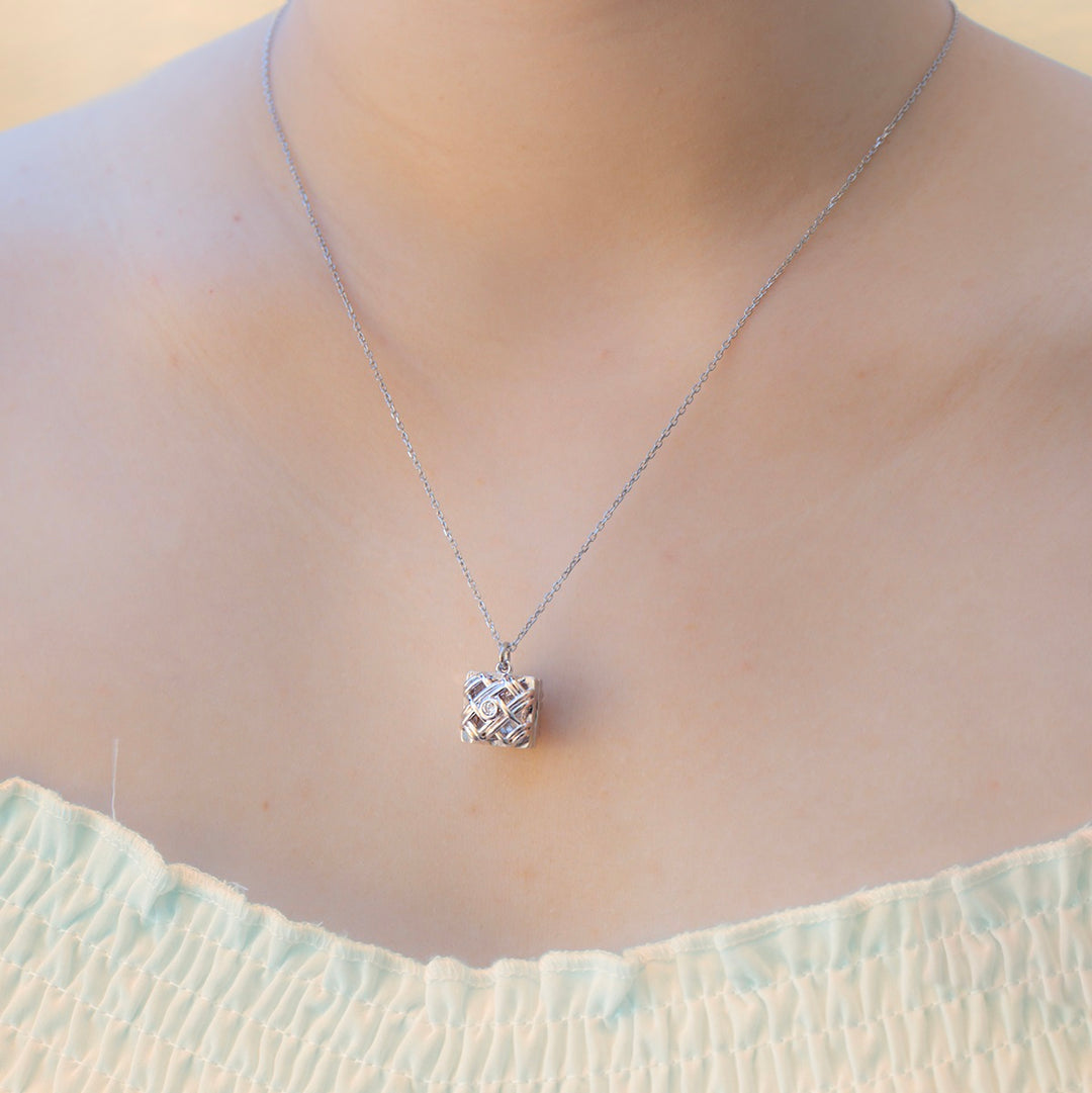 Gift Box - Chest White Gold Aroma Necklace + Purify Oil Blend — image 3