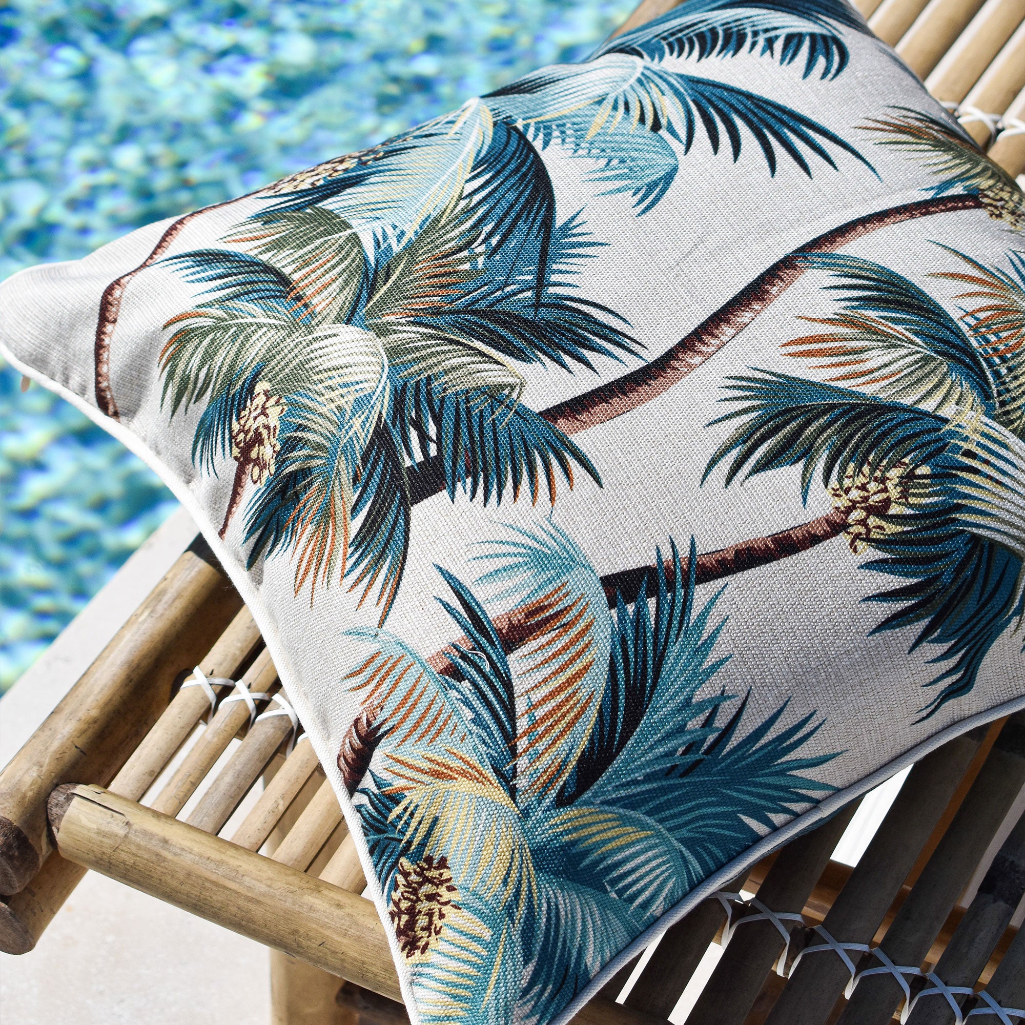 Cushion Cover-With Piping-Palm Trees Natural-45cm x 45cm — image 3