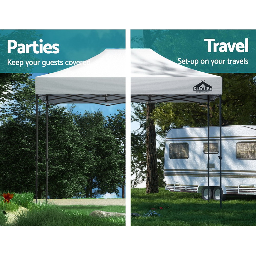 Instahut Gazebo Pop Up 3x4.5m w/Base Podx4 Marquee Folding Outdoor Wedding Camping Tent Shade Canopy White — image 5