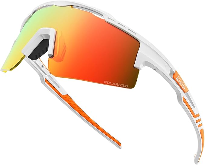 OutdoorMaster Hawk II Polarized Sports Sunglasses for Men Women, TAC 100% UV400 Protection TR90 Frame Cycling Sunglasses, Baseball Running Fishing Golf