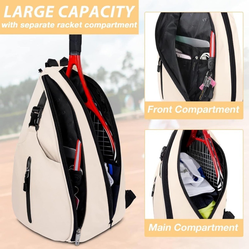 Pink Badminton Tennis Backpack - Multi-Racket Sports Bag with Shoulder Strap (Fits 2 Midsize Rackets) โ image 4