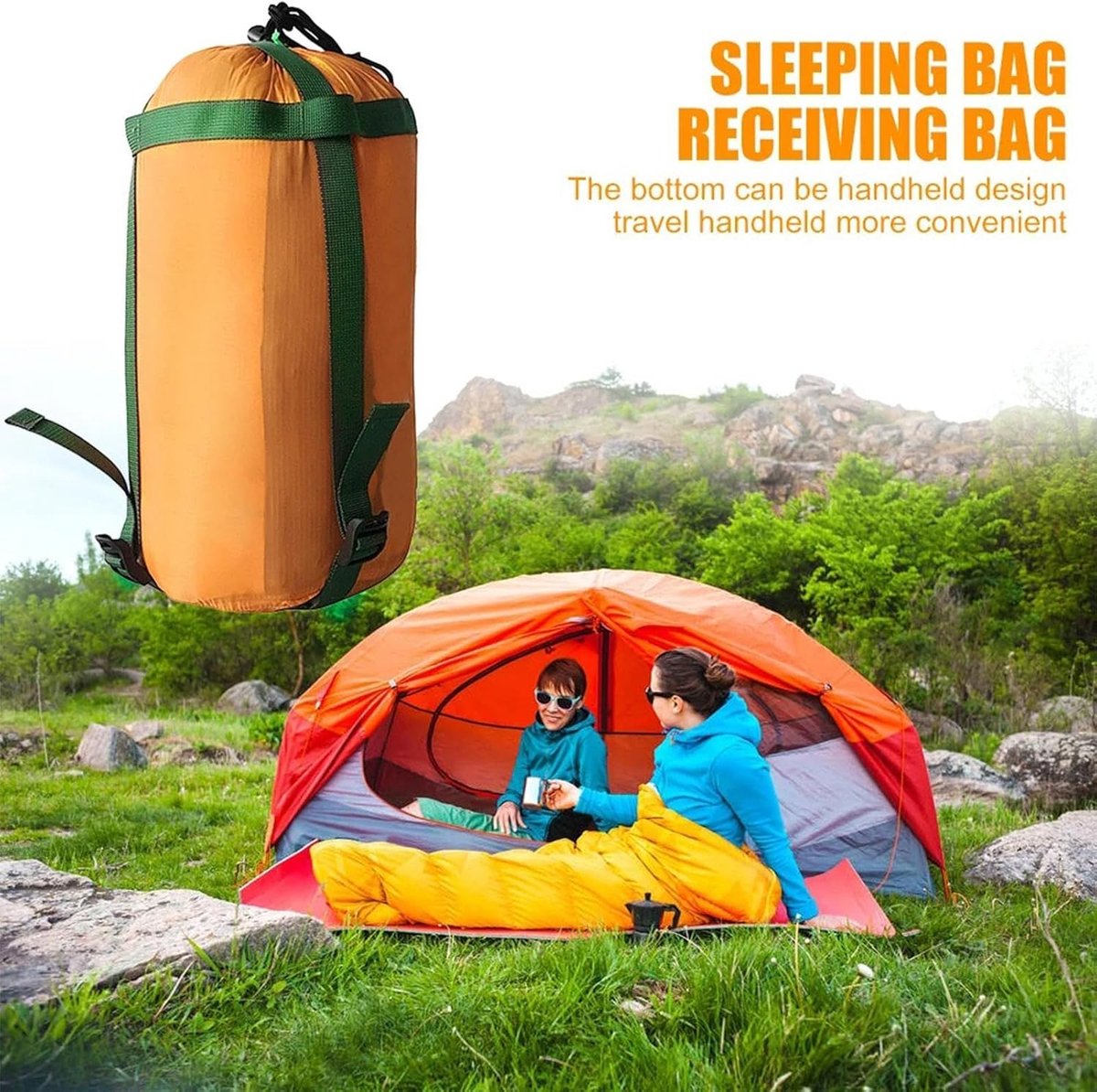 compression bag - Sleeping bag Storage bag - Backpacking storage bags - Portable sleeping bag storage bag - Lightweight backpack bag - Camping storage bag — image 6