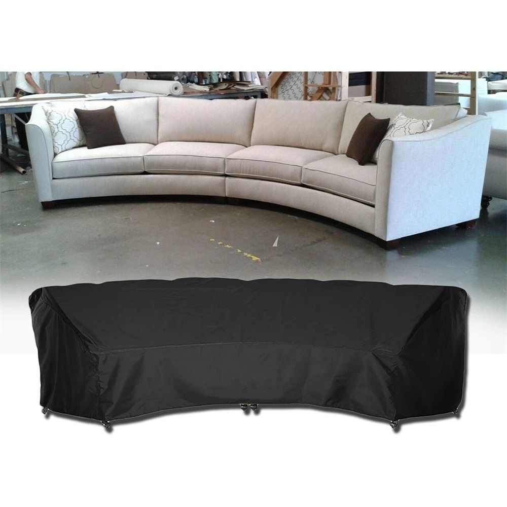 Outdoor Sectional Sofa Cover Waterproof Curved Patio Furniture Covers for Deck, Lawn and Backyard, 228x116x86cm, Black โ image 2