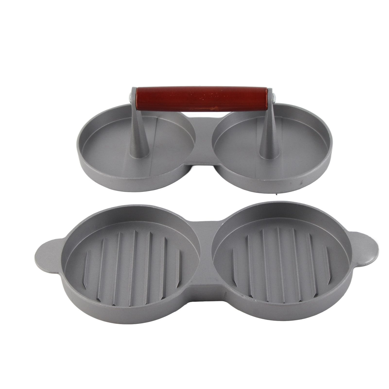 Aluminum Alloy NOn Stick Double Burger Press Mold Hamburger Meat Beef Kitchen Tools — image 6