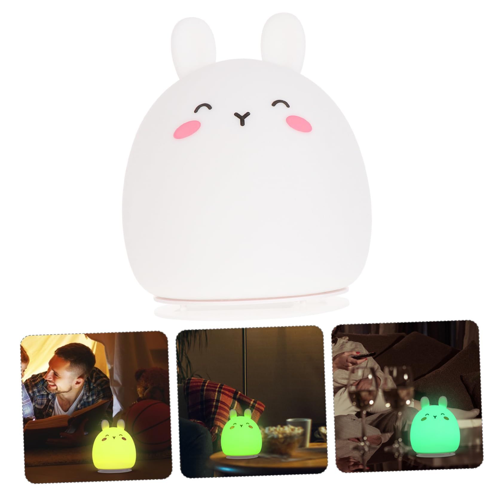 Cute Rabbit Baby Night Light Children's Light, LED Portable Animal Silicone Light, USB Charging Night Light — image 5