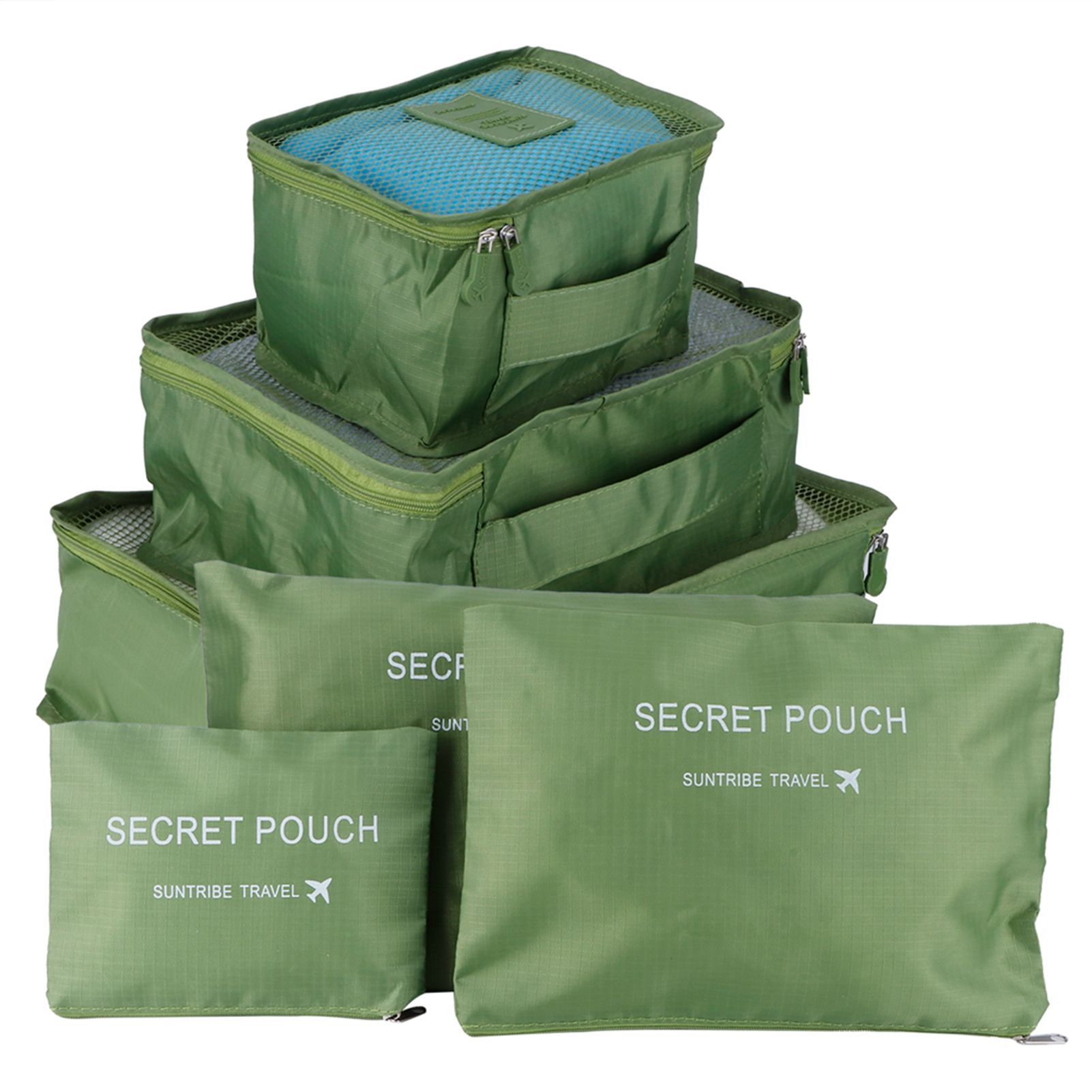 6Pcs/Set Storage Bag Clothing Sorting Bag Luggage Suitcase Packing Organizer for TravellingGreen — image 4