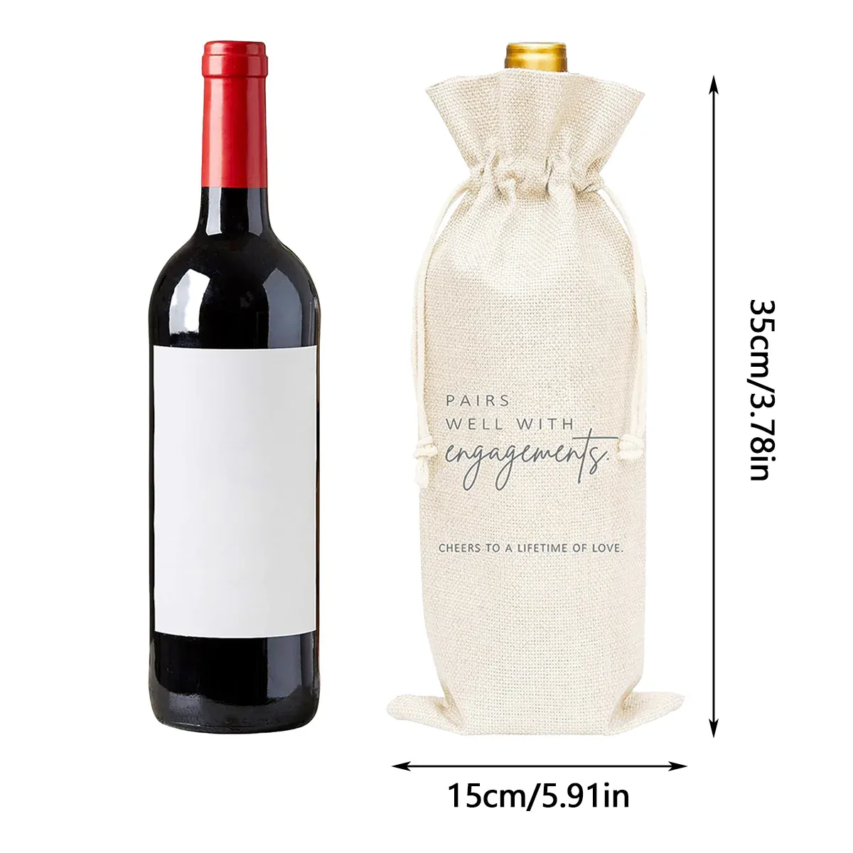 10CPS Wine Bottle Gift Bag Single Bottole for Christmas Birthday Party Present โ image 3