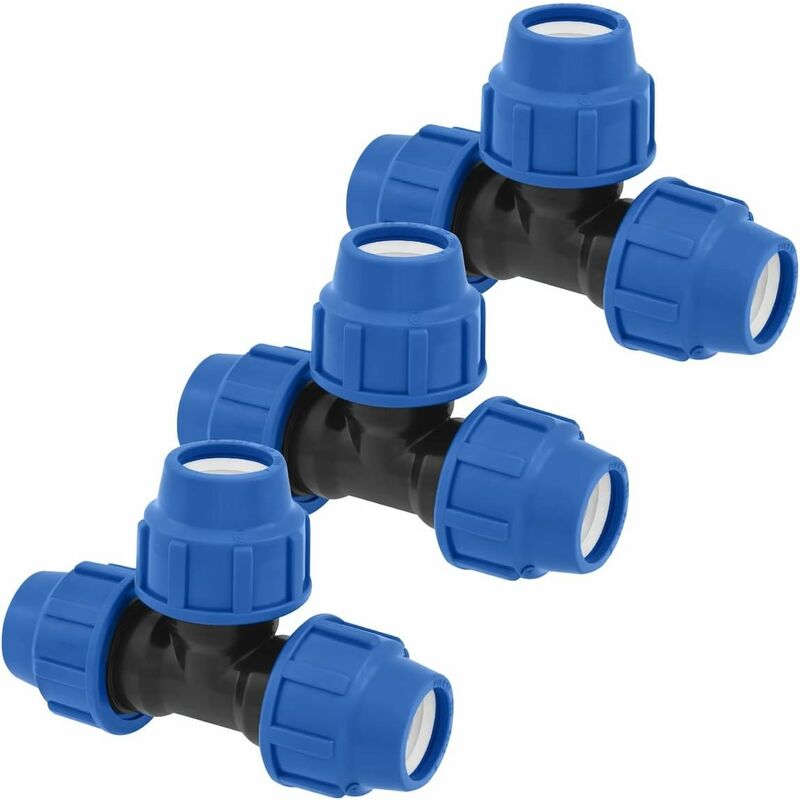 Water Pipe Tee Fittings, 25Mm X 25Mm, Pn16 Compression Pipe Fittings, Connectors Compatible With Pe80 And Pe100 — image 2