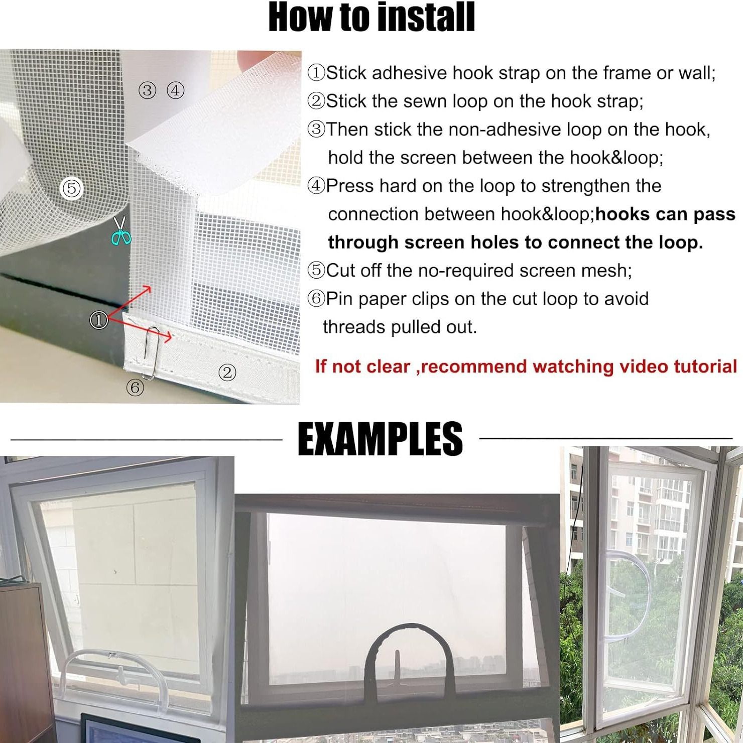 Adjustable Window Screen Replacement kit DIY with Zipper Opening, Fiberglass White 47in X 47in can be Cut fits Smaller — image 3