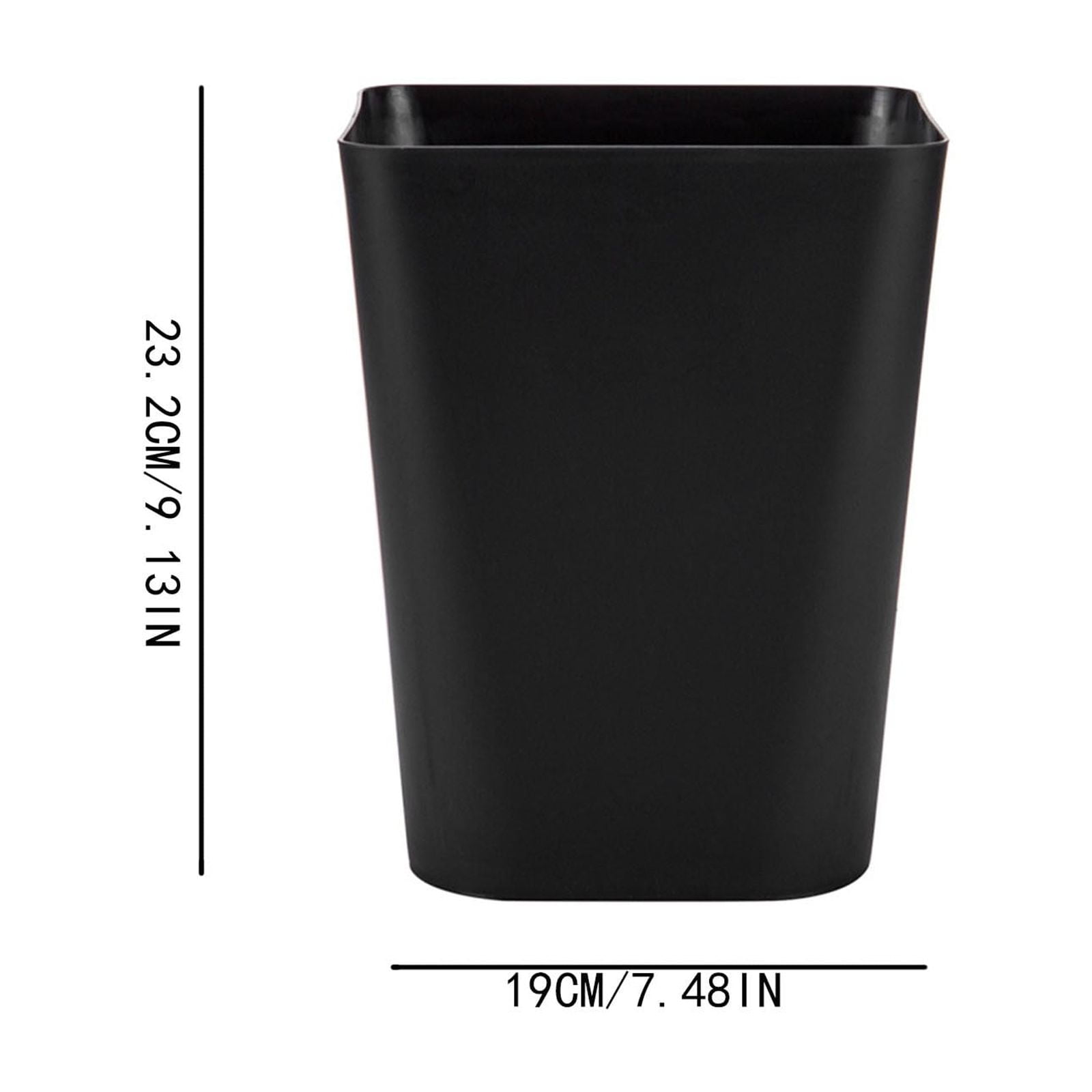 1.6 Gallon Small Trash Can, Heavy Duty Bathroom Wastebasket, Plastic Garbage Can for Kitchen Office Bathroom (White/1 Pcs) 7.48x9.13 7.48" x 9.13" Black β image 2