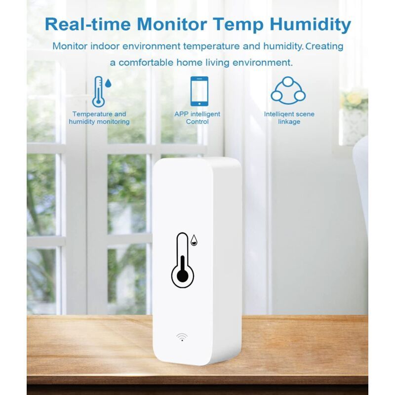 2 Pack WiFi Smart Thermometer Mini Digital Temperature Humidity Sensor Compatible with Alexa and Google Home — image 3