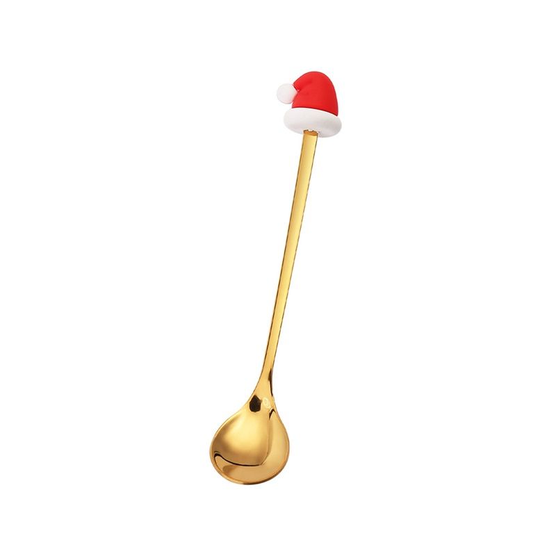 4PCS Christmas Spoon Fork Set Stainless Steel Santa Christmas Tree Shaped Decor Tableware for Home Dinner with Red Box — image 2