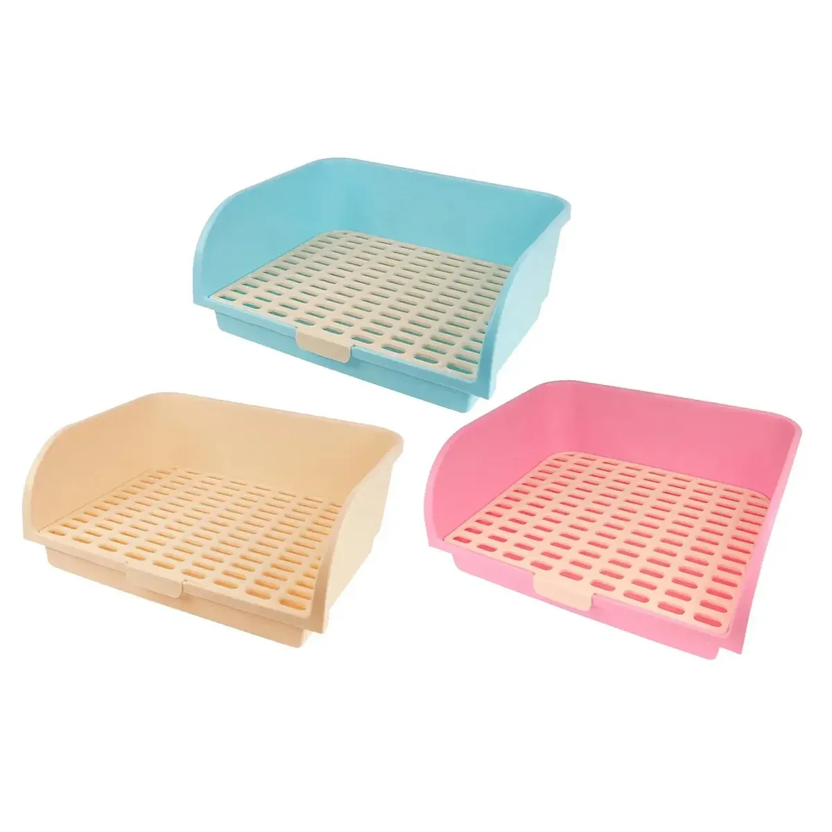 Large Rabbit Litter Box Drawer Corner Toilet for Chinchillas Hamsters Small Pets - Beige โ image 3